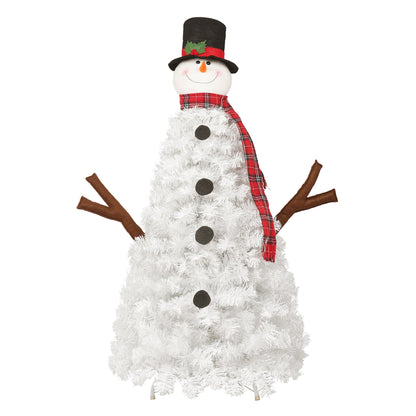 4ft Pre-lit Christmas Tree with 100 Lights, Snowman-Shaped Artificial