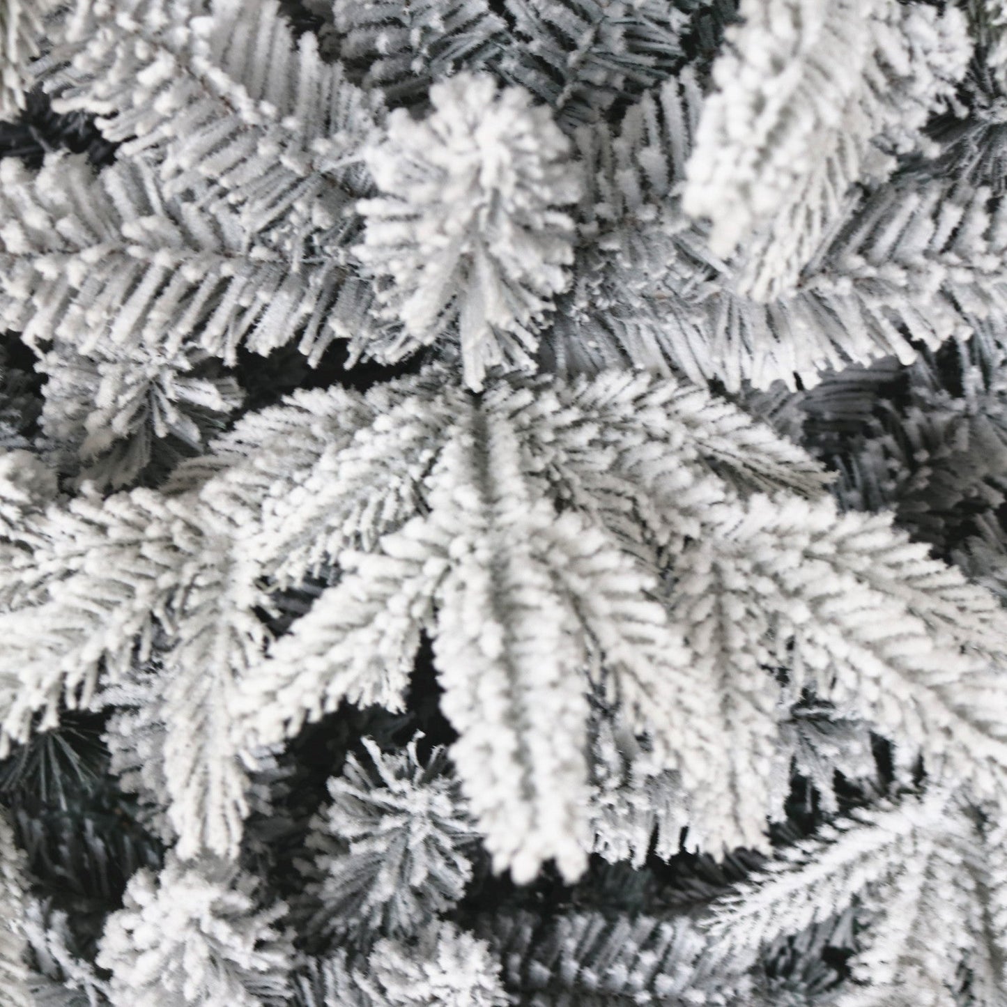 Snow Flocked Christmas Tree 7ft Artificial Hinged Pine Tree with White