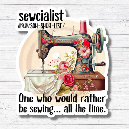 Sewcialist- Sewing Stickers/Magnet