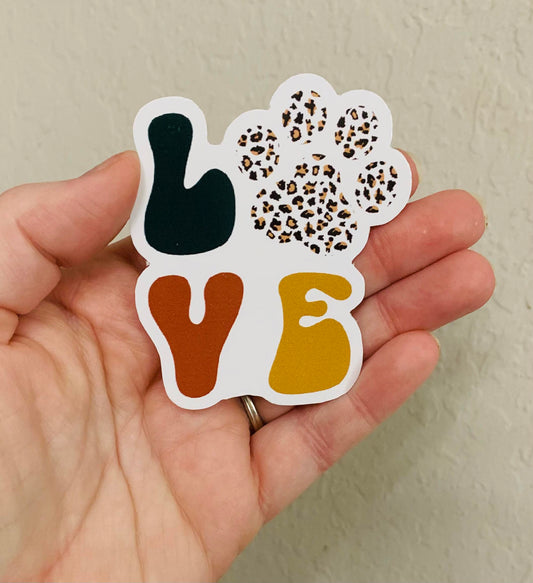 Paw Print Love Sticker/Magnet- Dog Parent