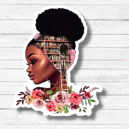 Books On The Brain Darkskinned Sticker/Magnet