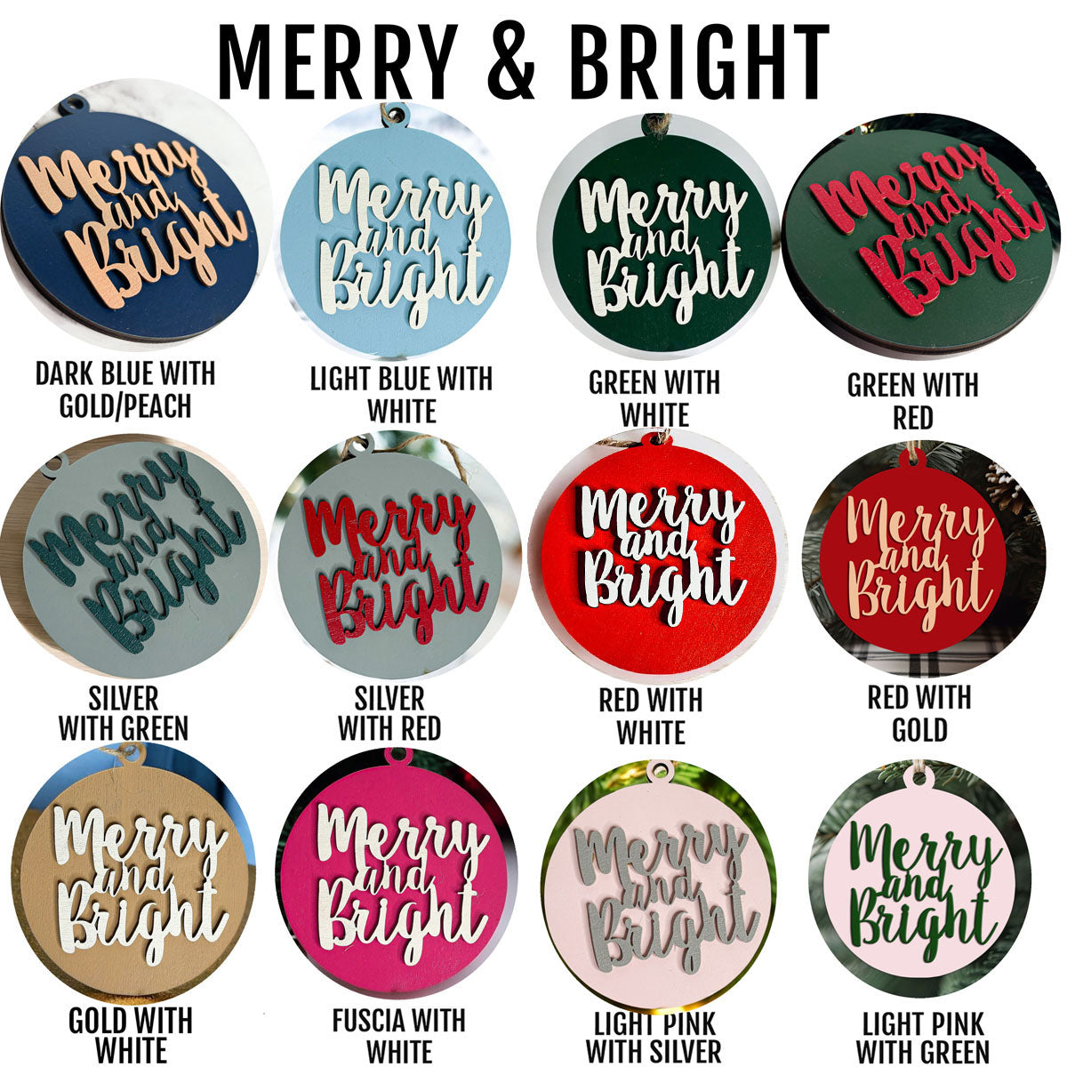 Merry & Bright Christmas Ornament & Decor