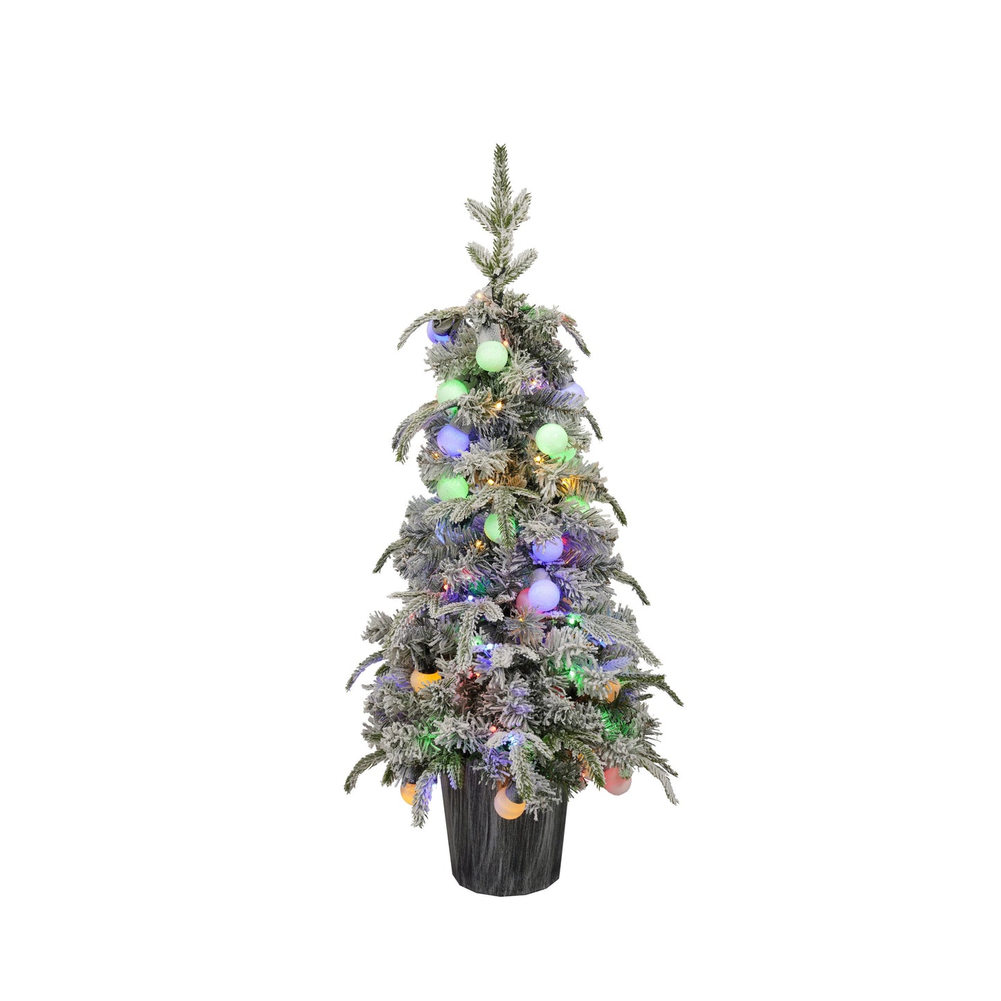 Lighted Candy Christmas Tree Set of 2, 3ft Artificial Tree with Warm