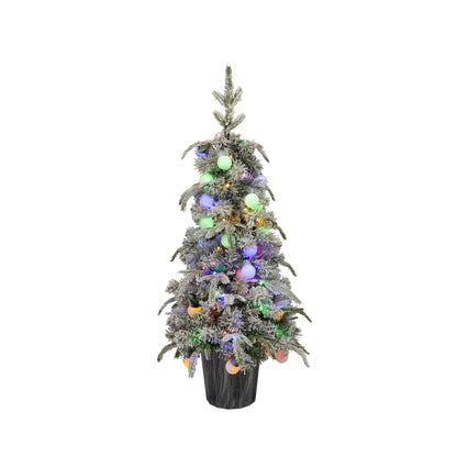 Lighted Candy Christmas Tree Set of 2, 3ft Artificial Tree with Warm