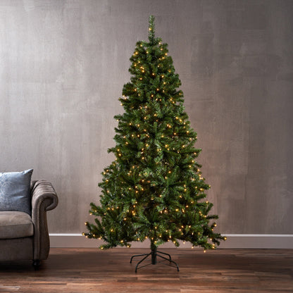 7' Noble Hinged Tree with 500 Clear Lights-UL,Dia:48",1110tips