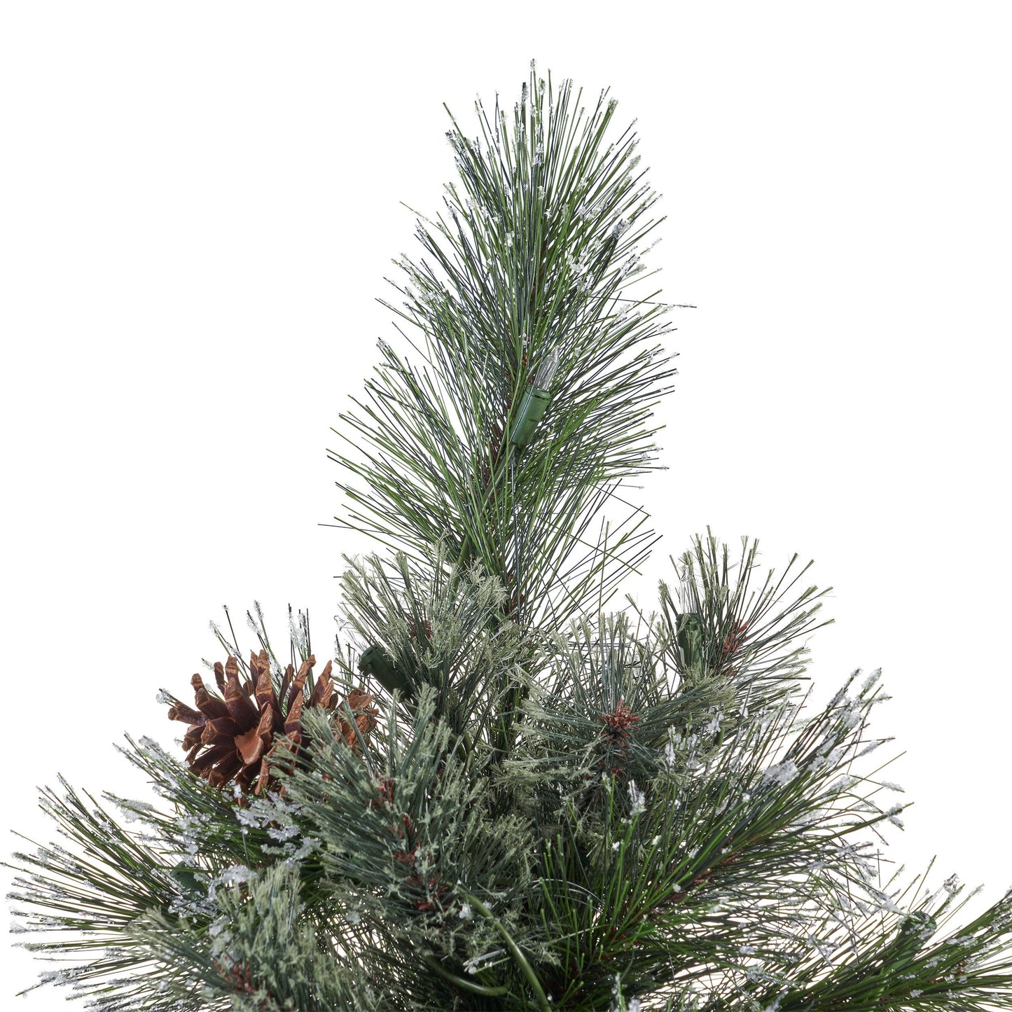 9' Cashmere and Snow Bristle Mixed Tree with 105 Pine Cones and