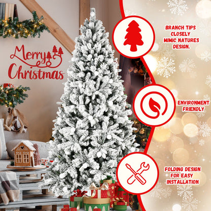 8FT PE+PVC  Floceked Christmas Tree with Easy Power & Memory Wire