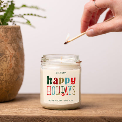 Happy Holiday Candle