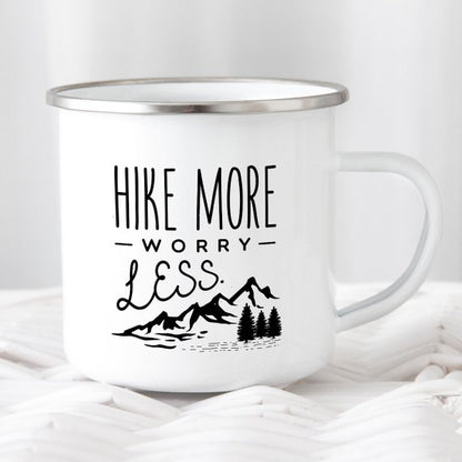 Hiking Gift for Hiker Enamel Mug Wanderlust