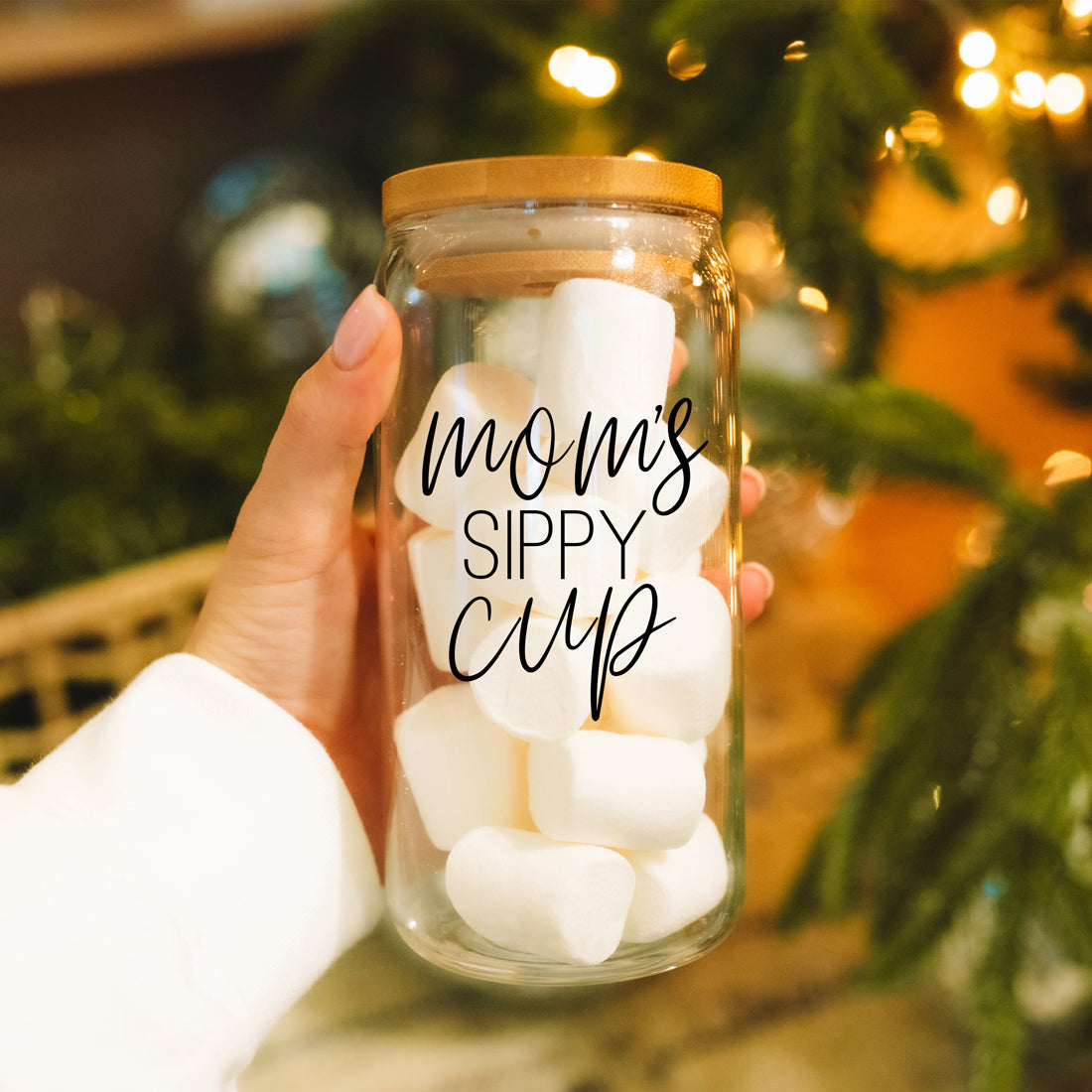 Mom's Sippy Glass Cup Gift