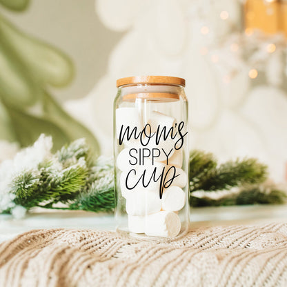 Mom's Sippy Glass Cup Gift