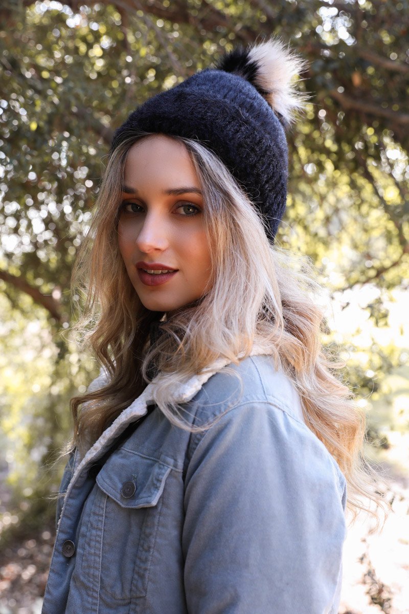 Soft Mohair Pom Beanie